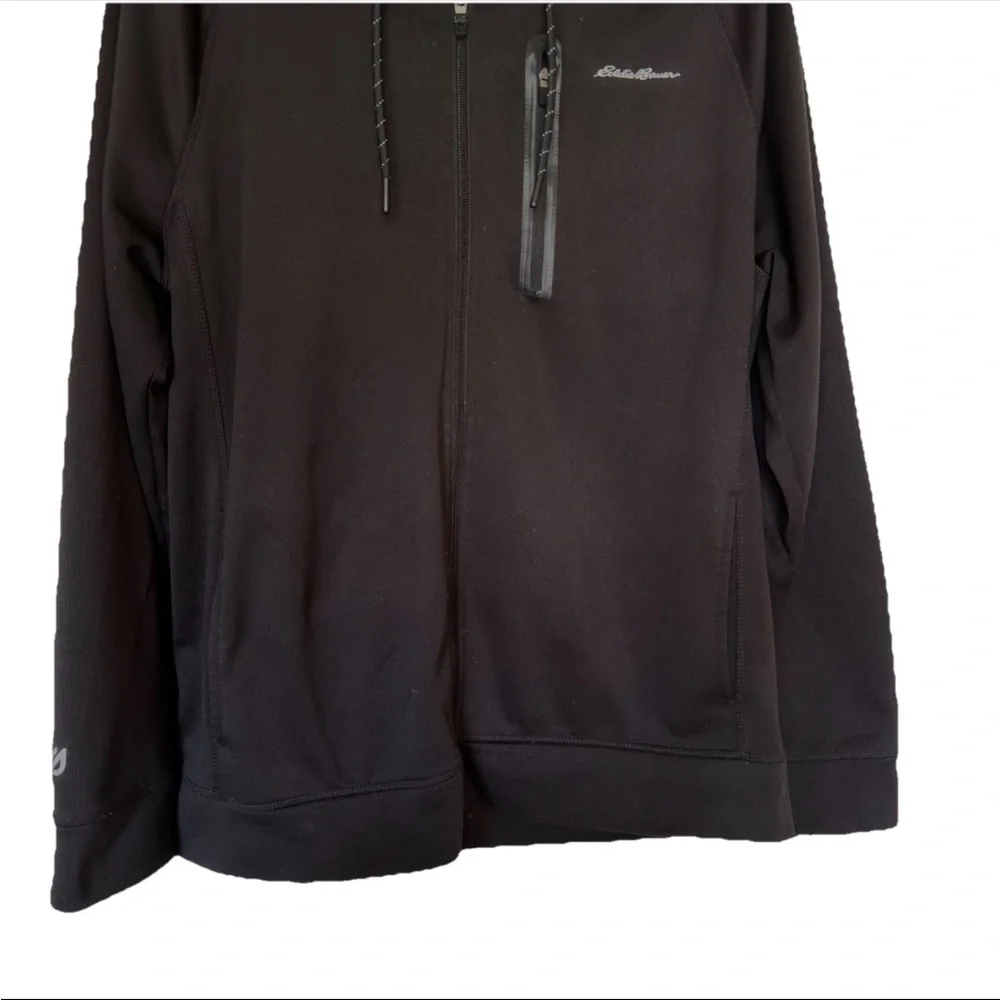 Eddie Bauer Hoodie Mens Large Black Motion FreeDry Full Zip Performance Fleece - Picture 4 of 12